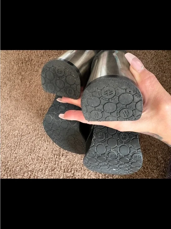 RARE - Y2K Vintage Black New Rock Platform Leather Boots Size 38 W  Or 5UK - Picture 6 of 15